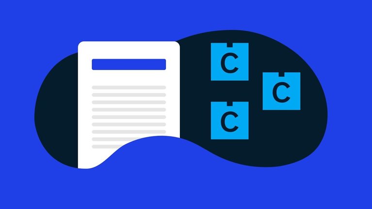 Illustration of a paper and 3 post-its with the letter C on each