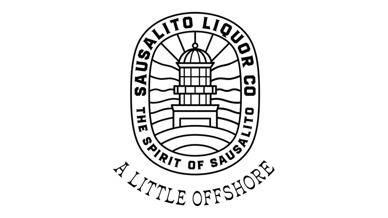 Logo for Sausalito Liquor Company which features a lighthouse in a line drawing