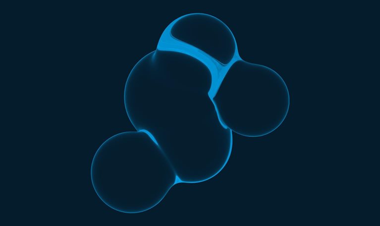 3D image of a transparent cell growing and developing offshoots.