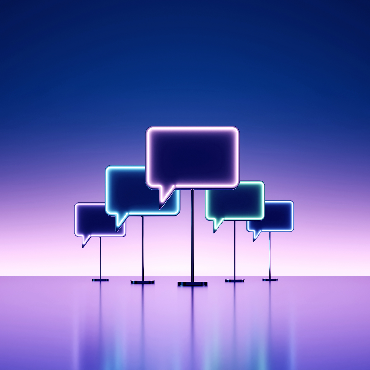 Neon speech bubbles