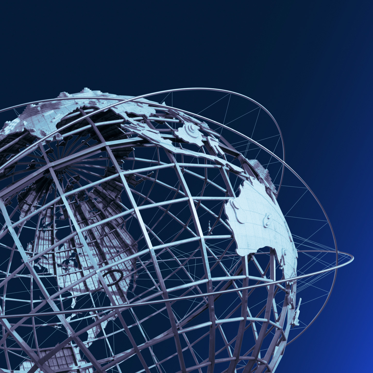The Unisphere - a stainless steel spherical representation of Earth 